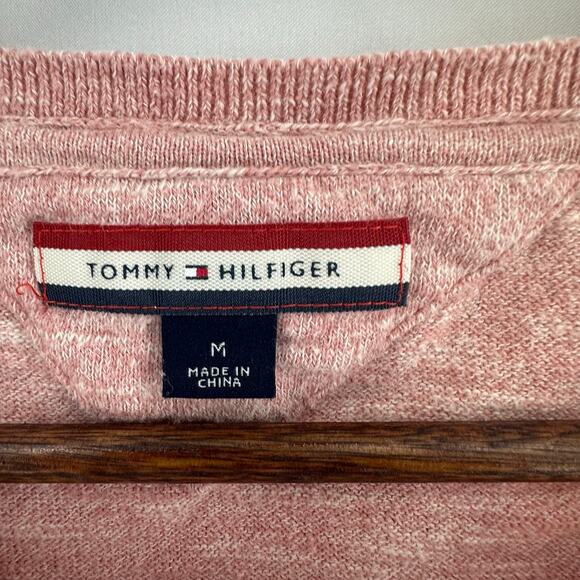 Tommy Hilfiger Cotton Sweater Medium Pink Lightweight Pastel Soft Girl Cozycore - Picture 4 of 7